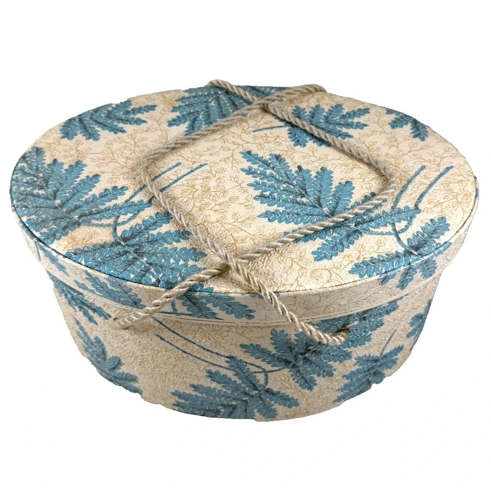 Vintage MCM Sewing Basket Oval Shape 14